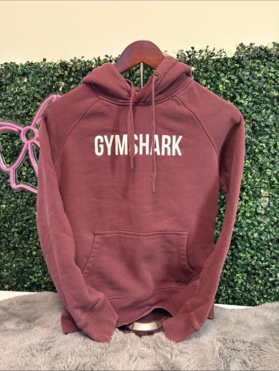 Gymshark Tops - Gymshark Maroon Hoodie with White Logo Size XS